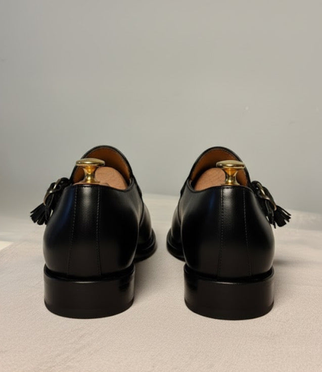 Black tassels single Monkstrap