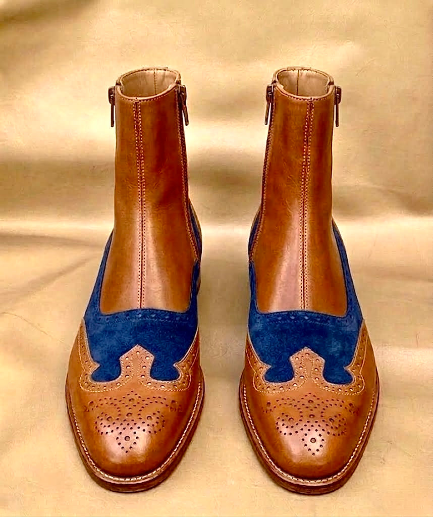 Tan High heel zipper boots