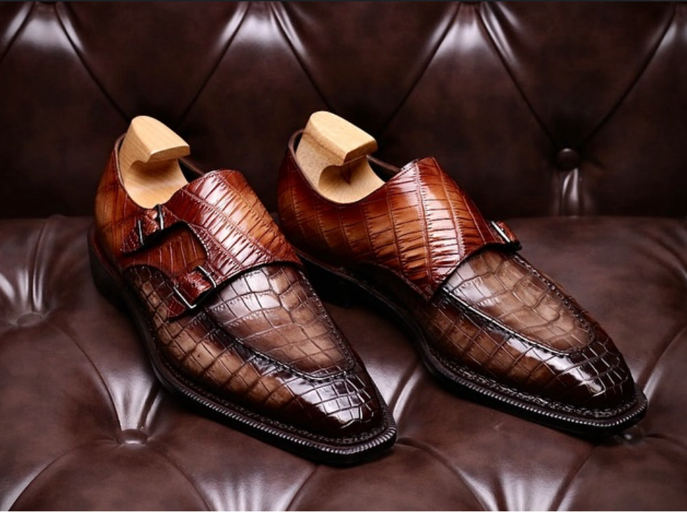 Croc double monkstrap