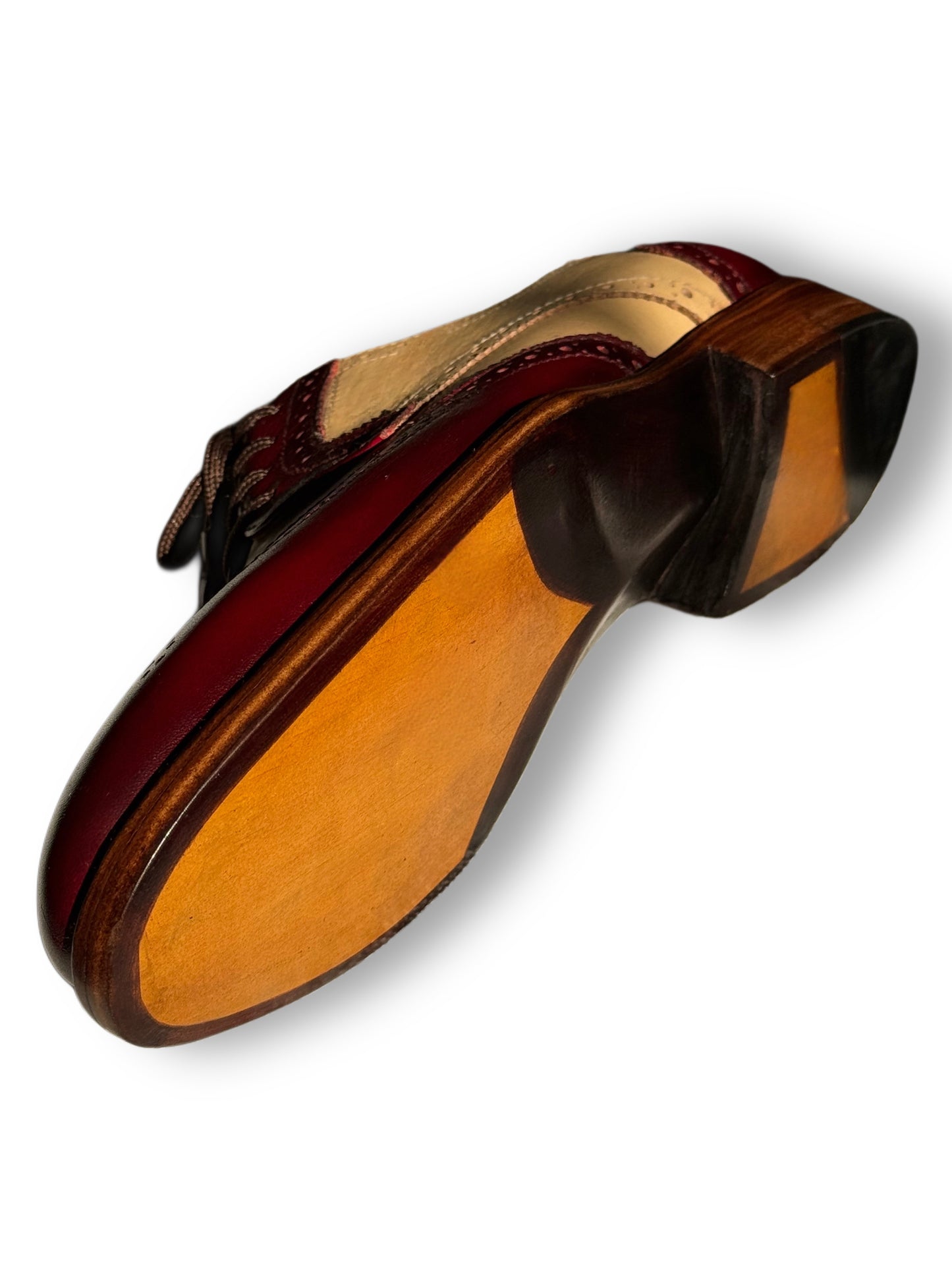 Burgundy wingtip Derby