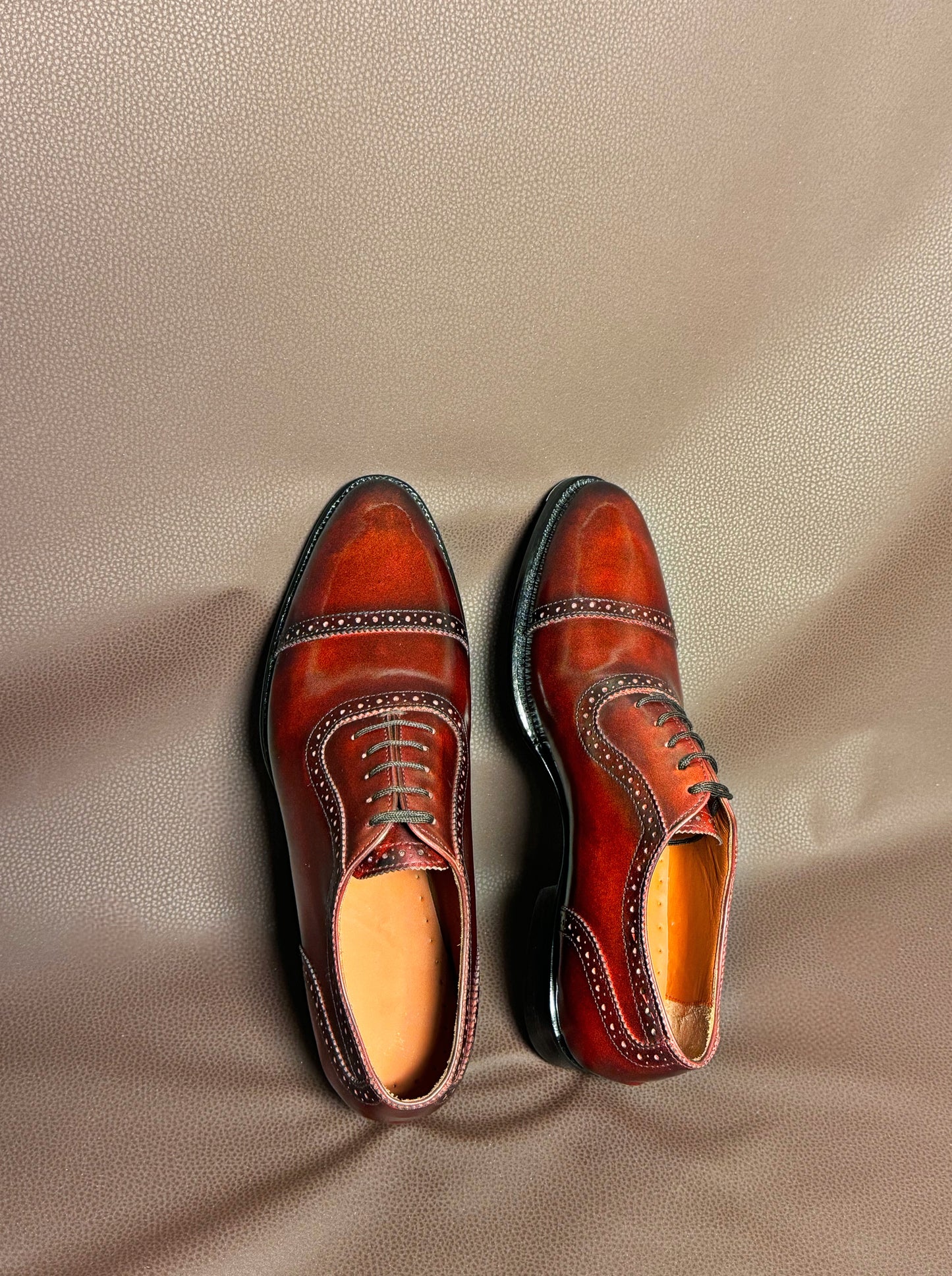 Burgundy cap toe oxford