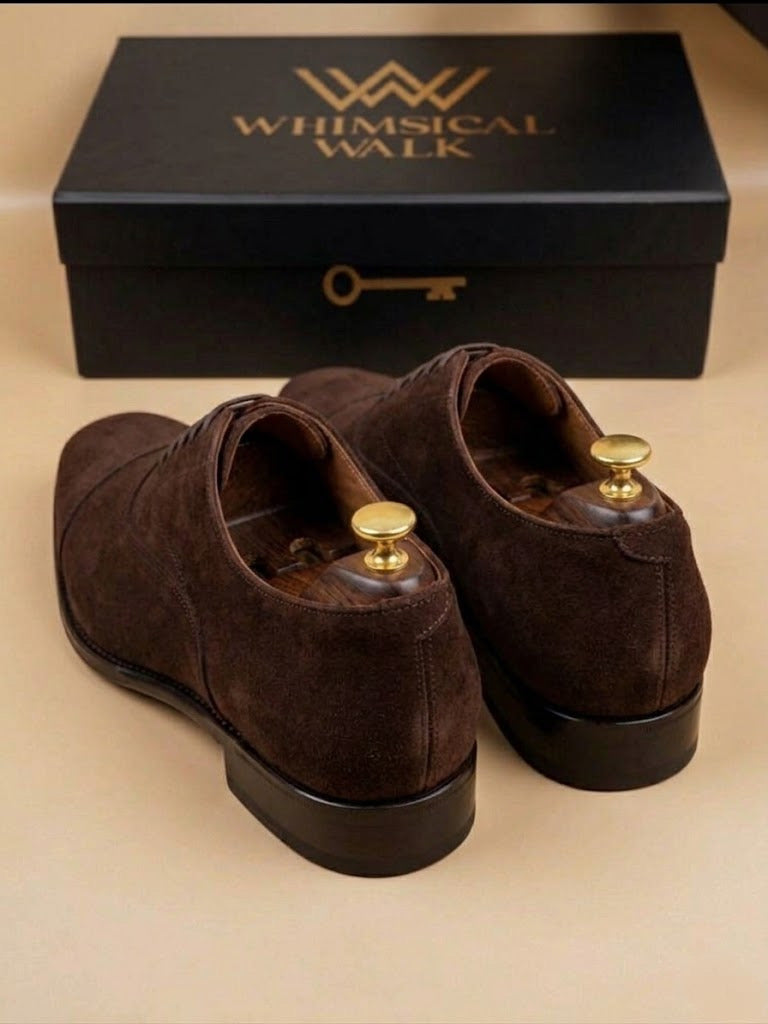 Dark brown suede oxford