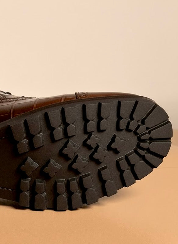 Dark brown Norwegian stitch boots