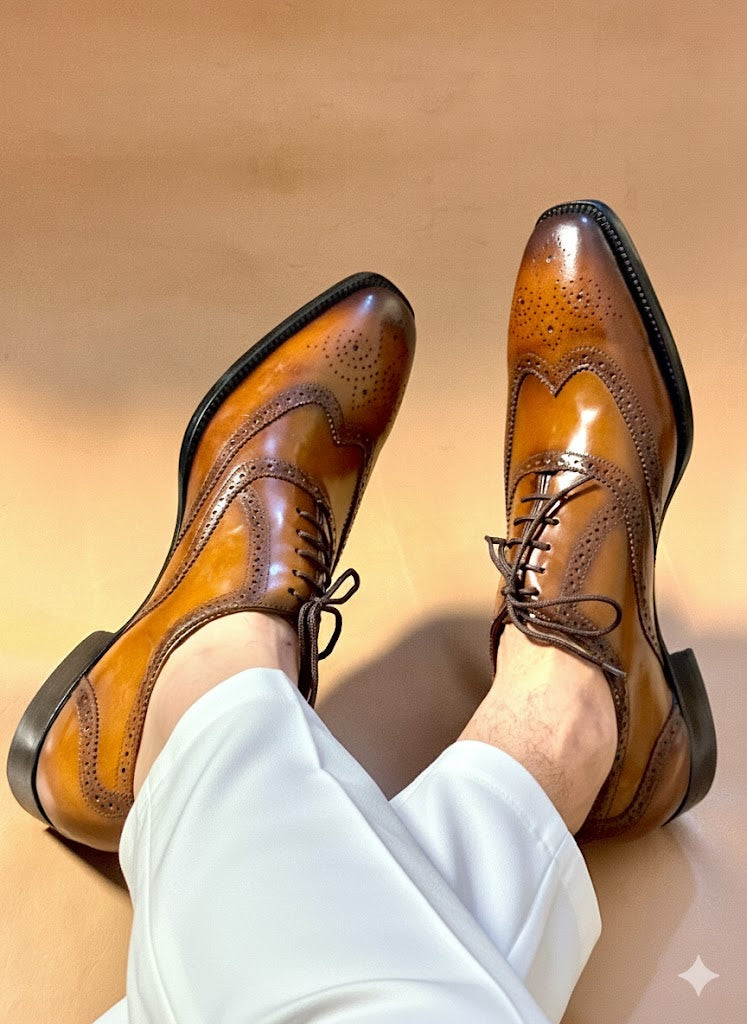 Tan wingtip Oxford