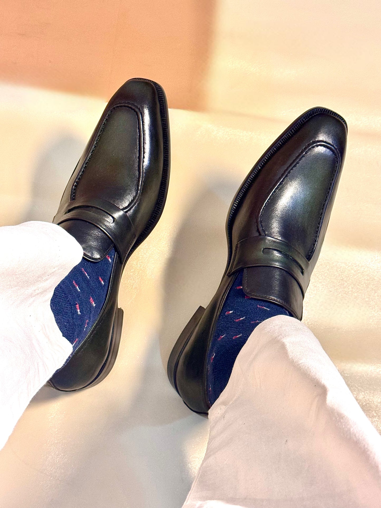 Olive Green penny loafers