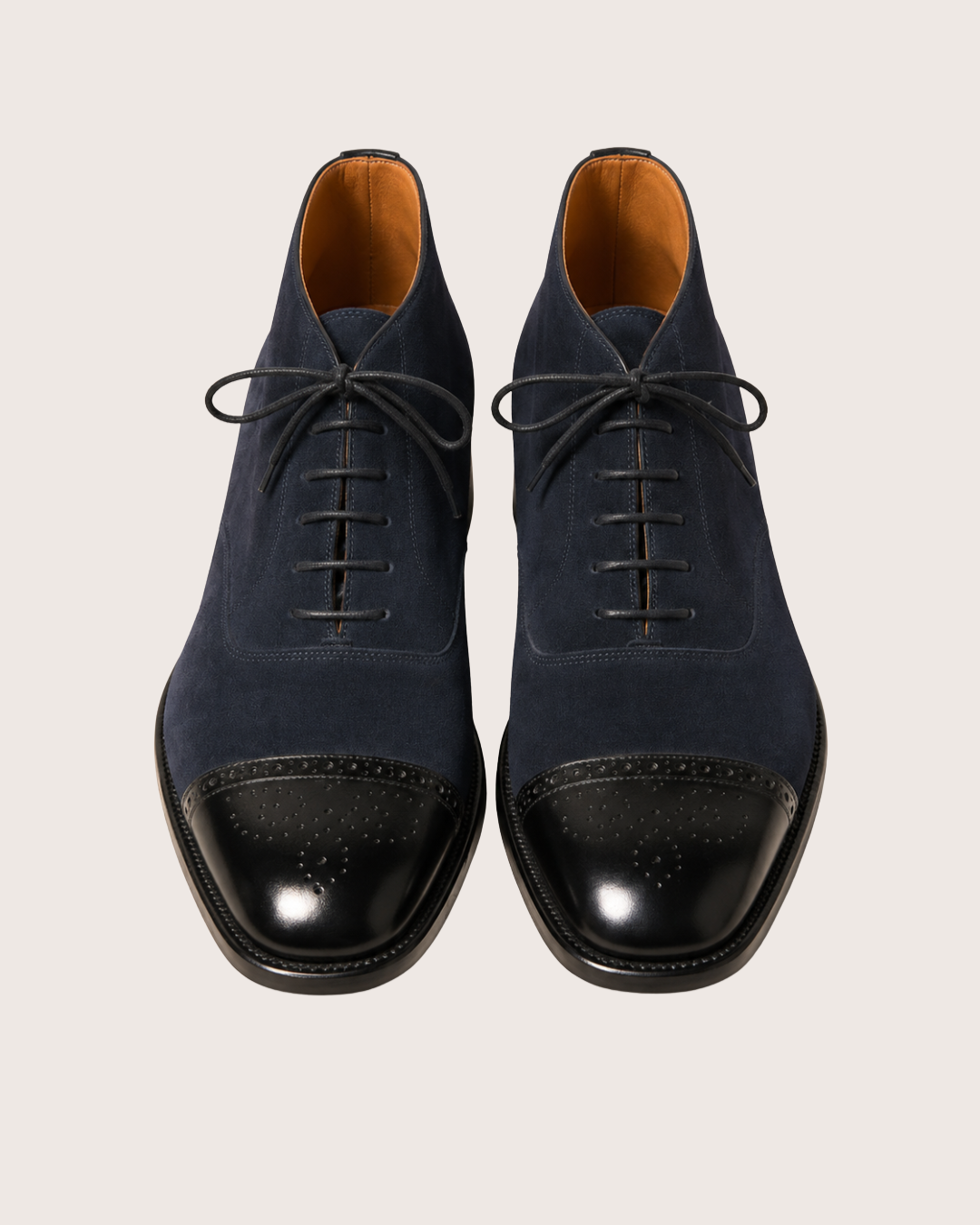 Navy blue suede chukka boots