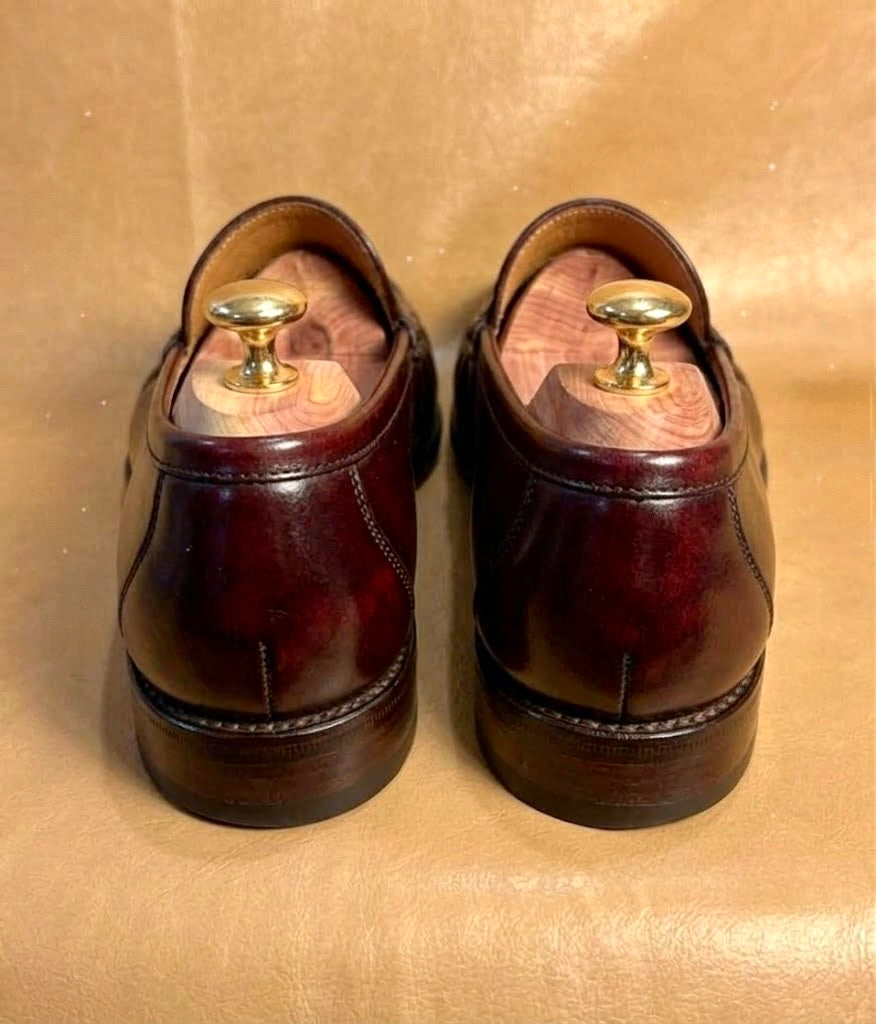 Burgundy penny loafers