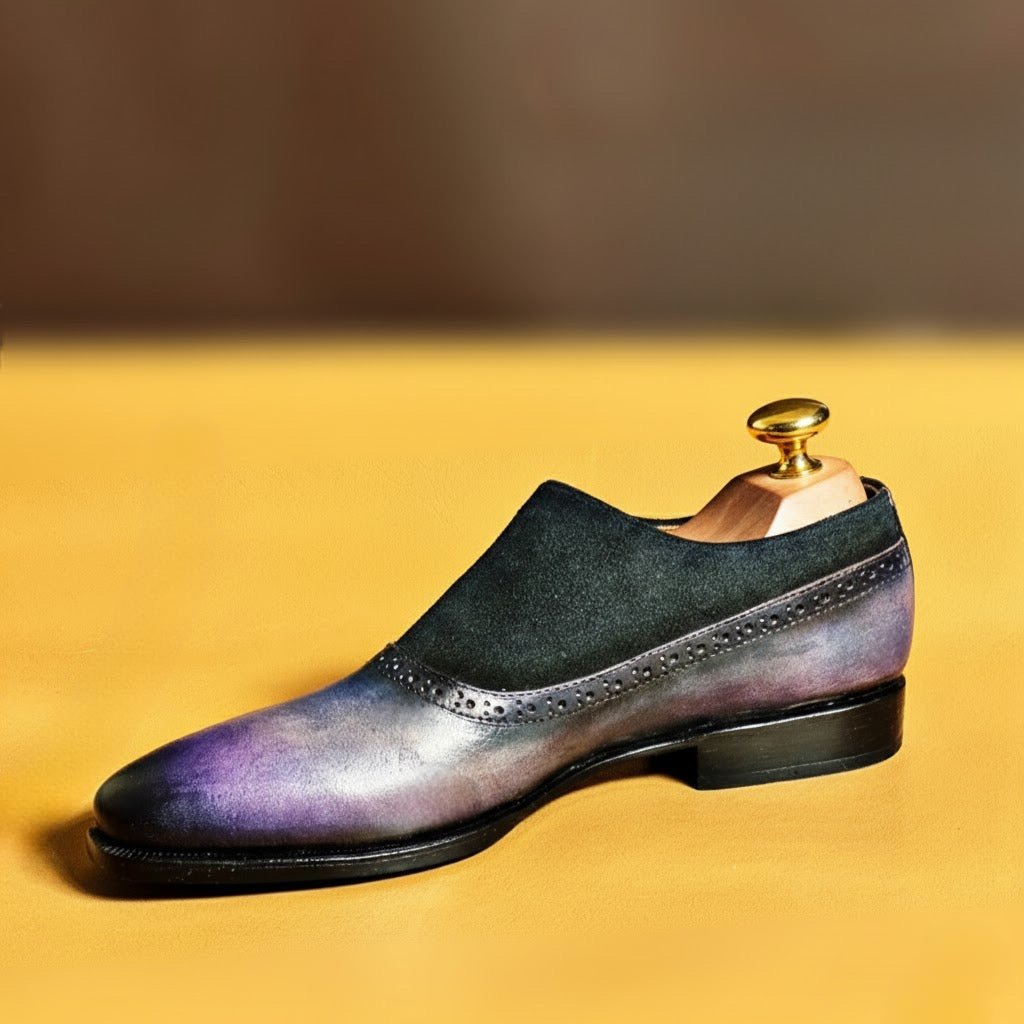 Blue & purple patina monkstrap