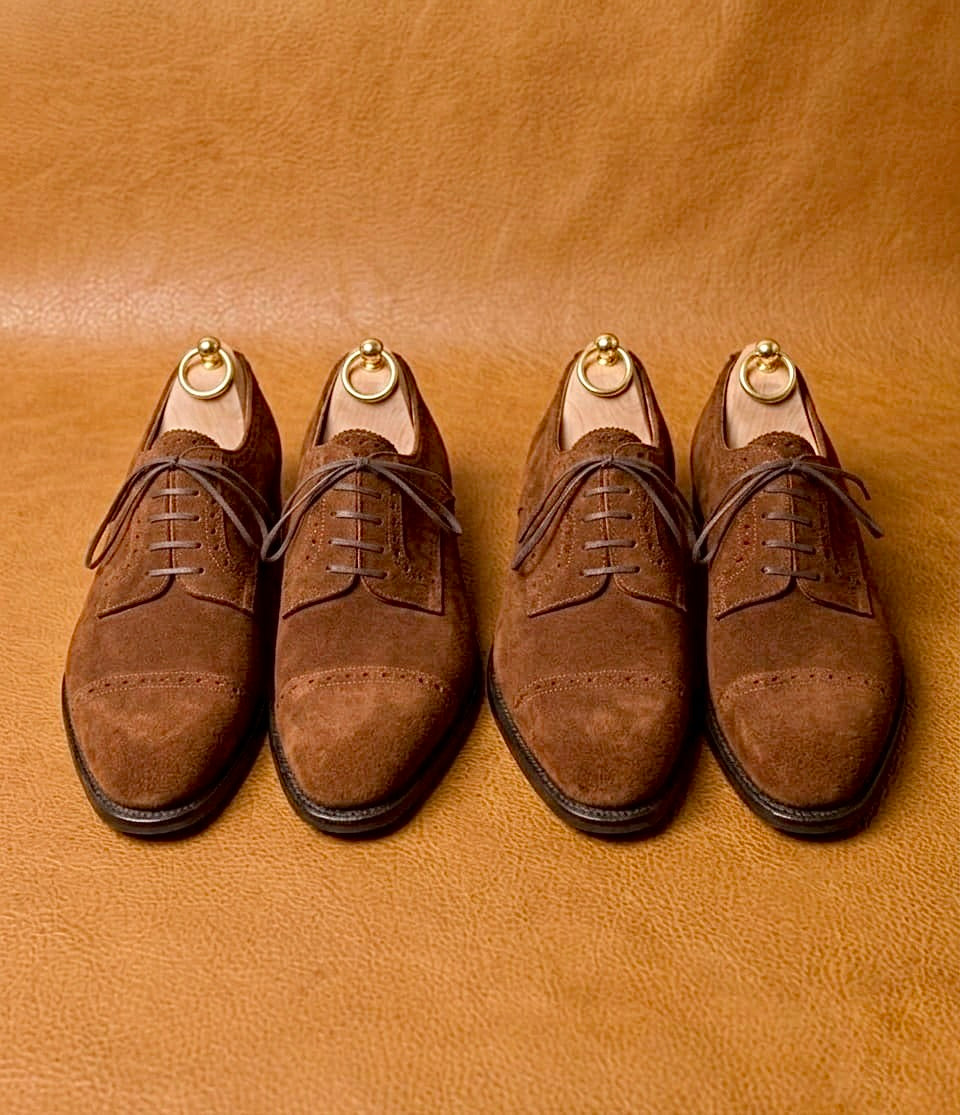 Brown suede leather derby