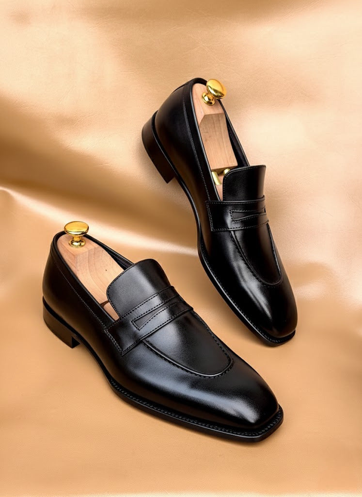 Black penny loafers