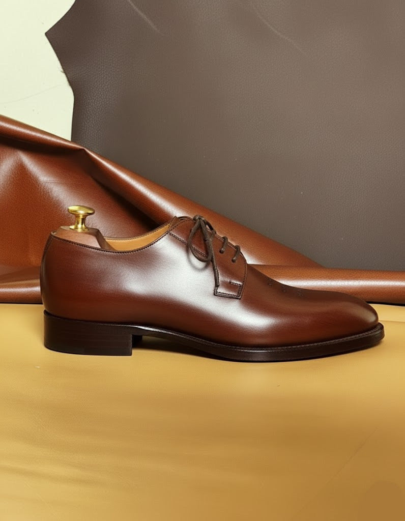 Brown medallion derby