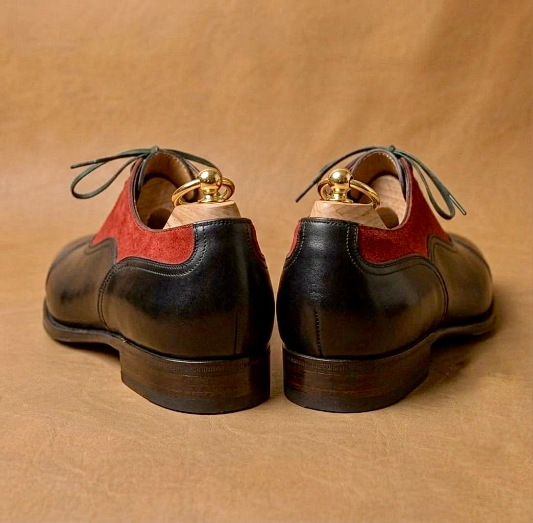 Red suede balmoral oxford