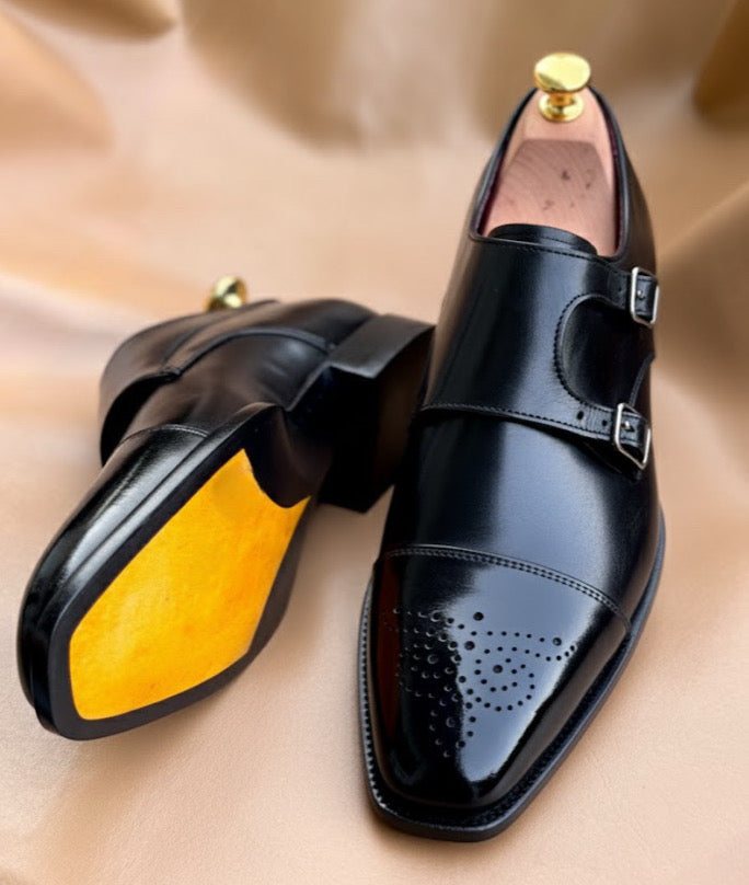Black Double monkstrap