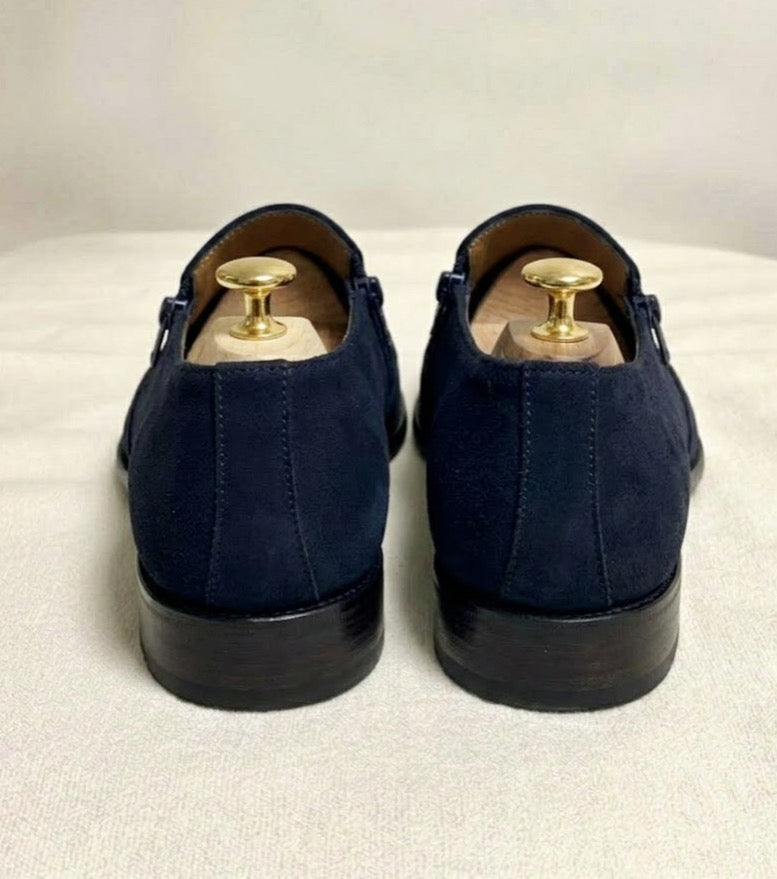 Navy blue zipper brogue