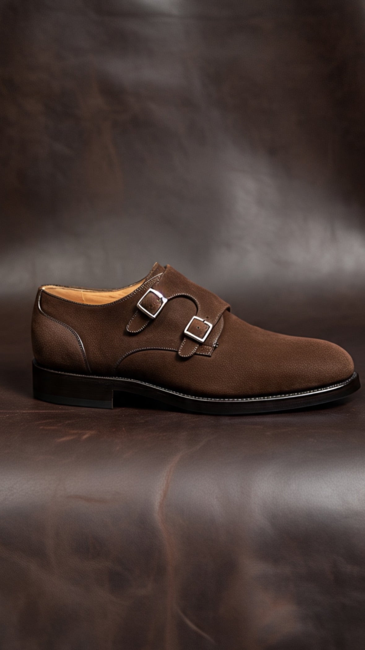 Suede double monk strap