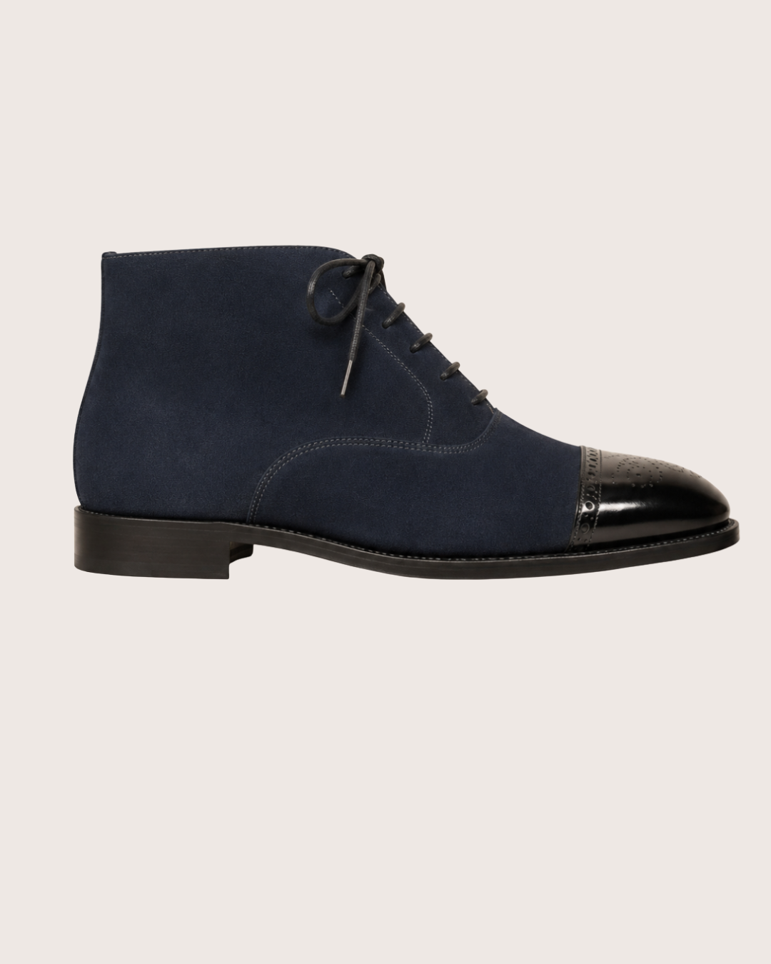 Navy blue suede chukka  boots