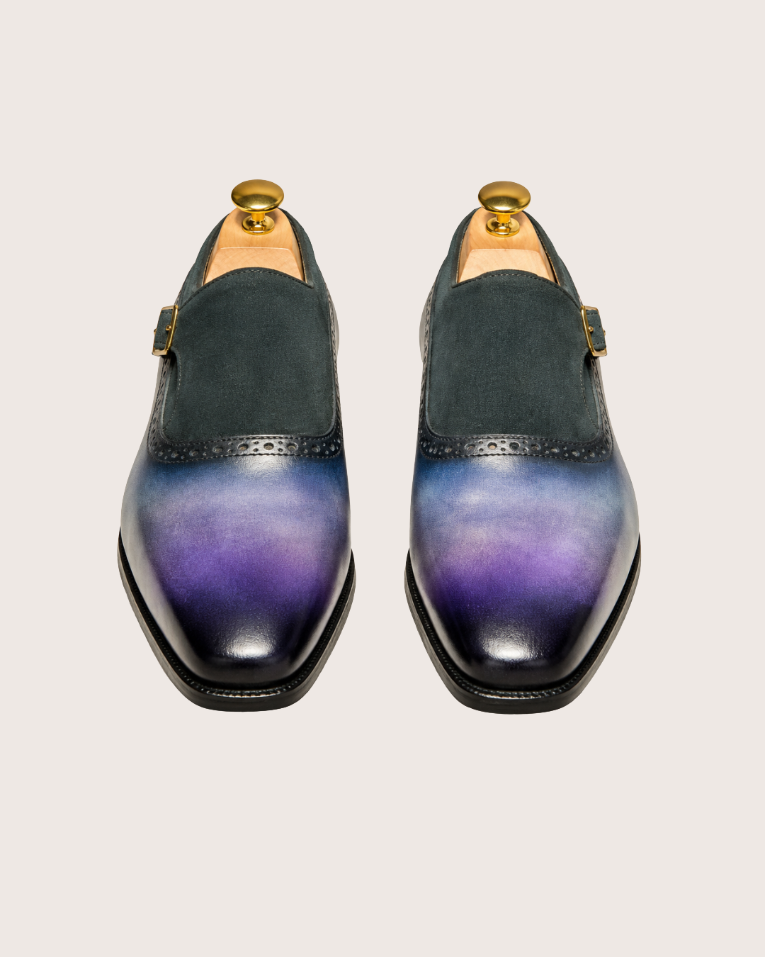 Blue & purple patina monkstrap