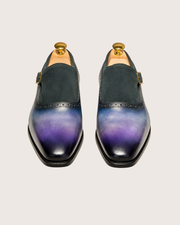 Blue & purple patina monkstrap