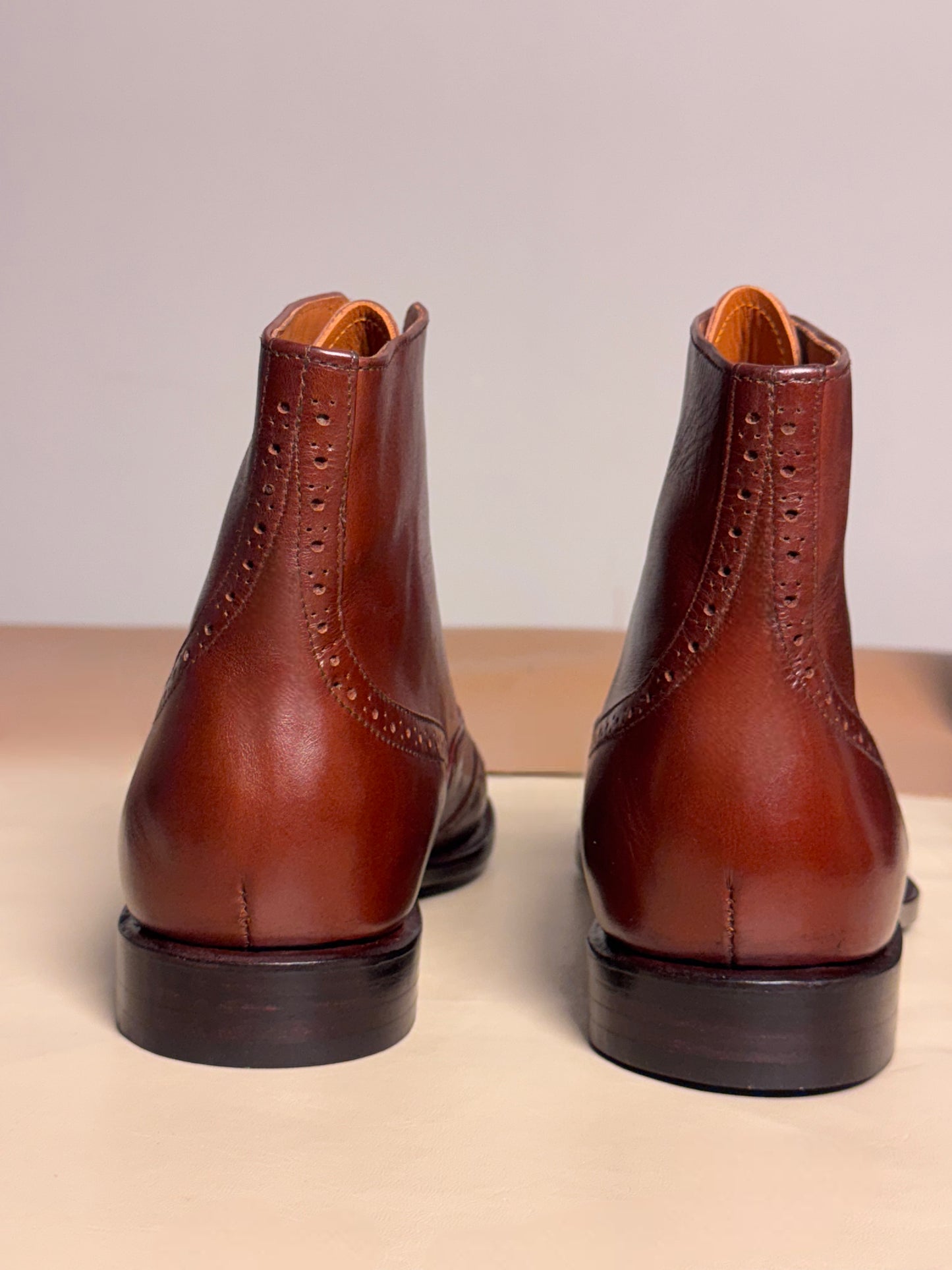 Brown wingtip boots