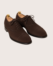 Dark brown suede wingtip oxford