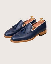 Blue Splittoe Tassels Loafers