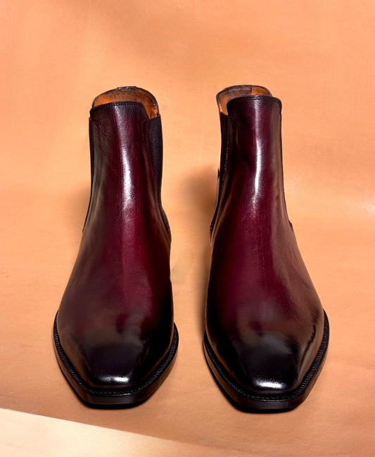 Burgundy Chelsea boots