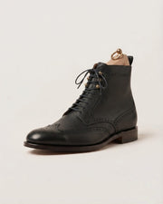 Black Hatch Grain Derby Boots