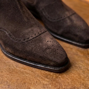Dark brown wingtip chelsea