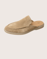 Beige suede mule
