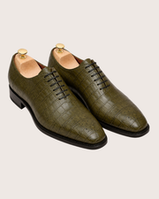 Olive Green crocodile oxford