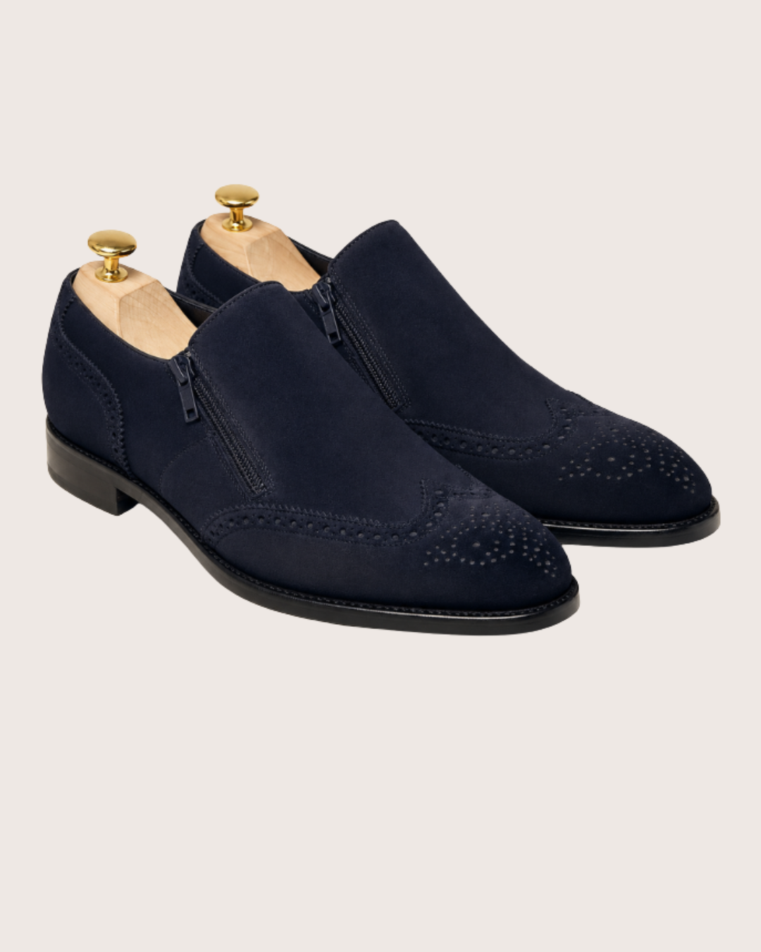 Navy blue zipper brogue