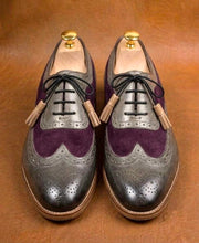 Gray and purple oxford
