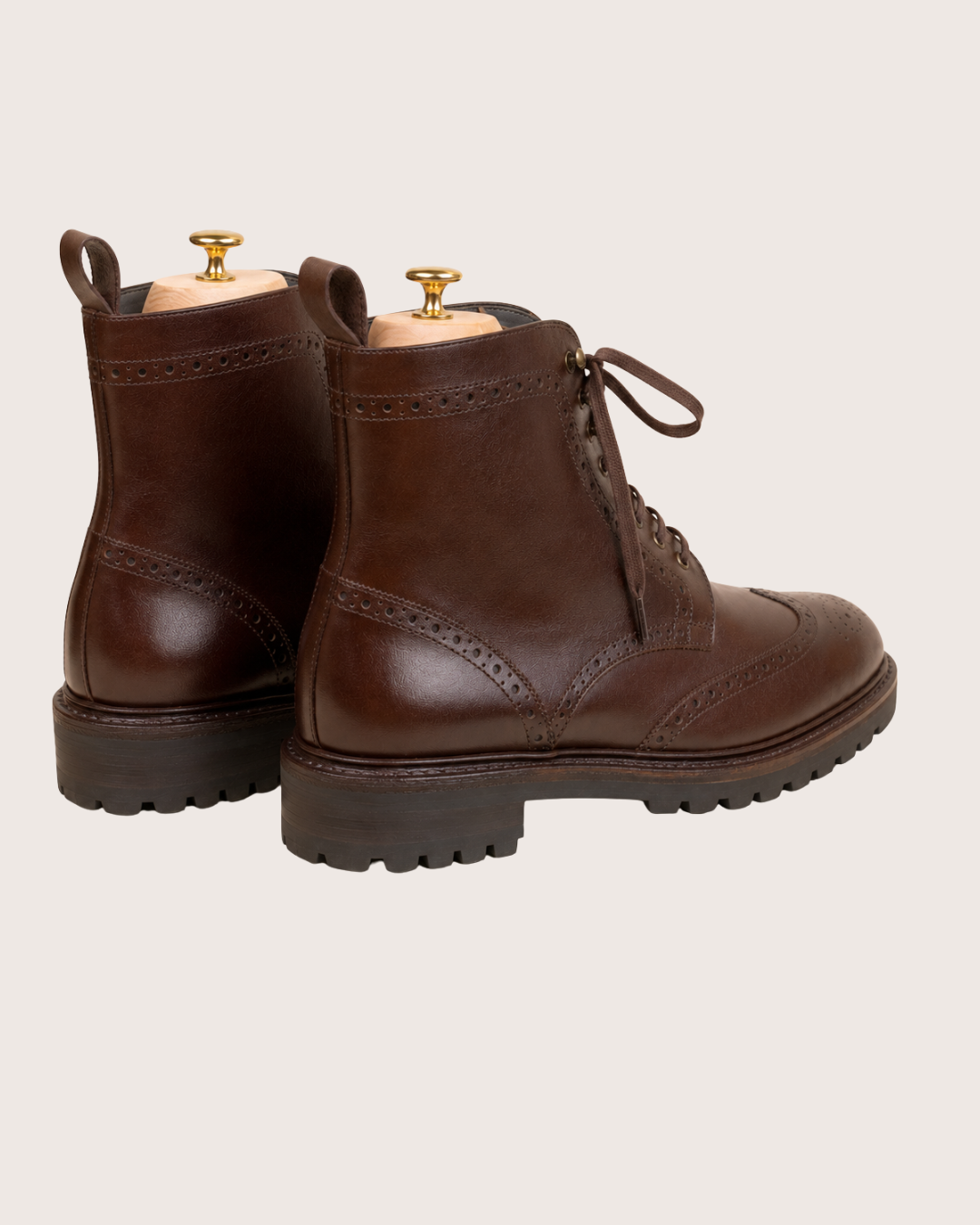 Brown wingtip boots