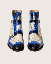 Blue Patina Monk Strap Boots for Men | Hand Welted