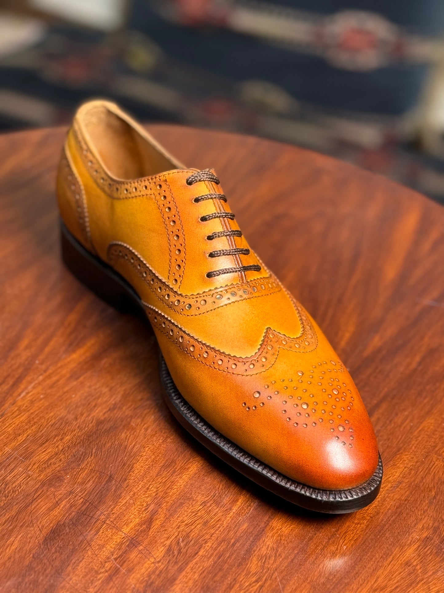 Gold semi brogue oxford