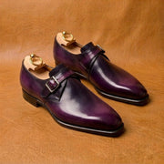 Purple patina single monkstrap