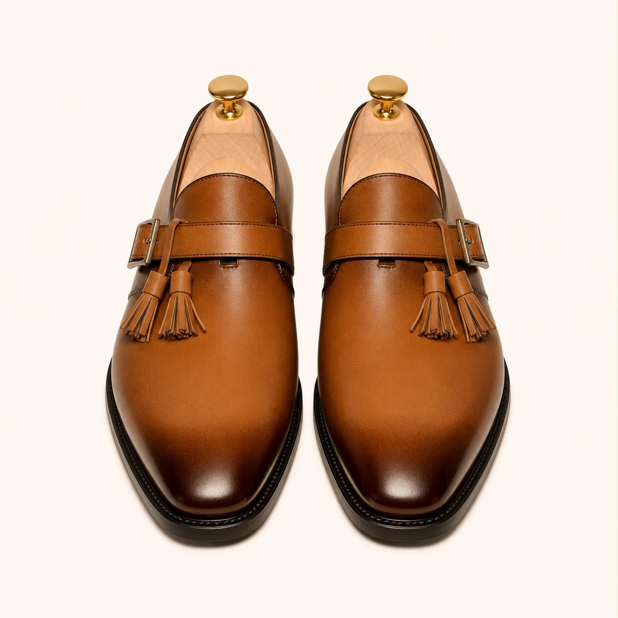 Tan & brown tassel monkstrap
