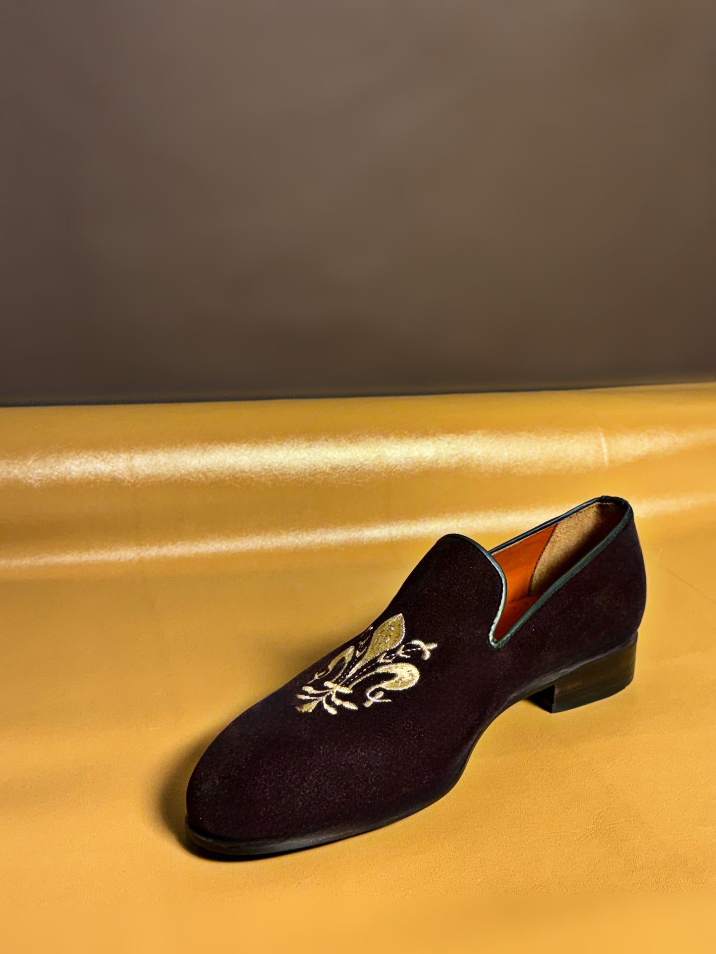 Suede Leather Embroidery Loafers