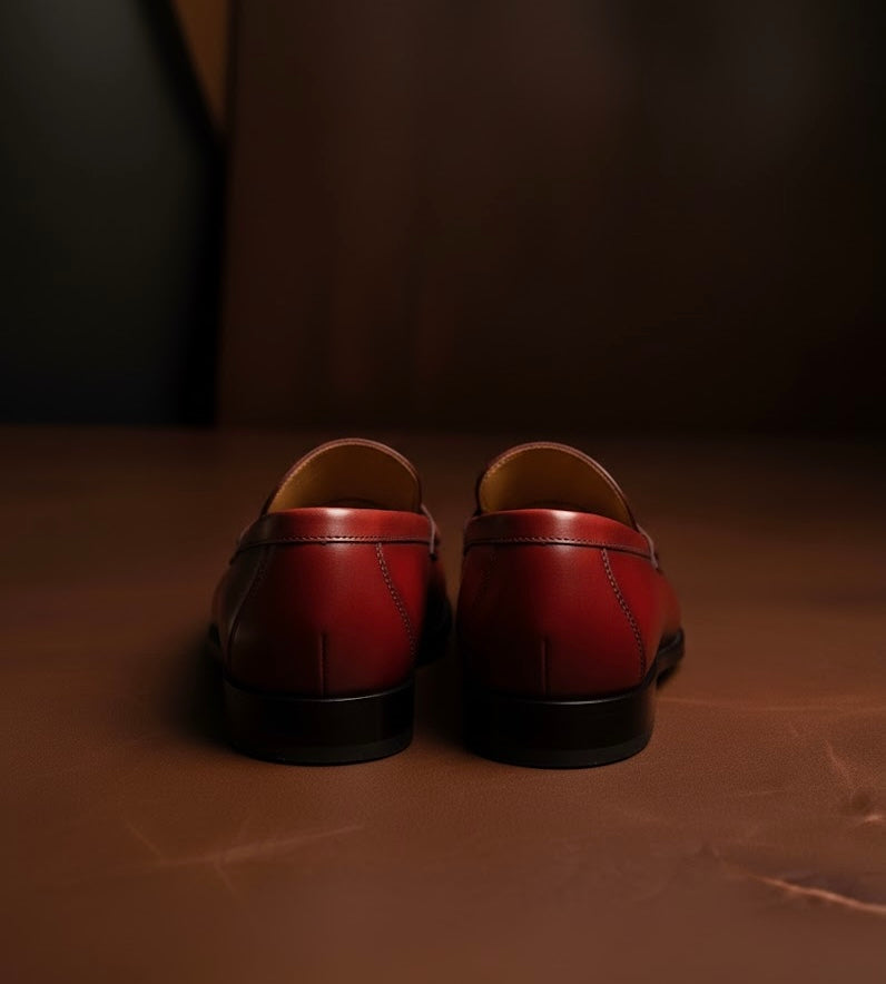Red penny loafers