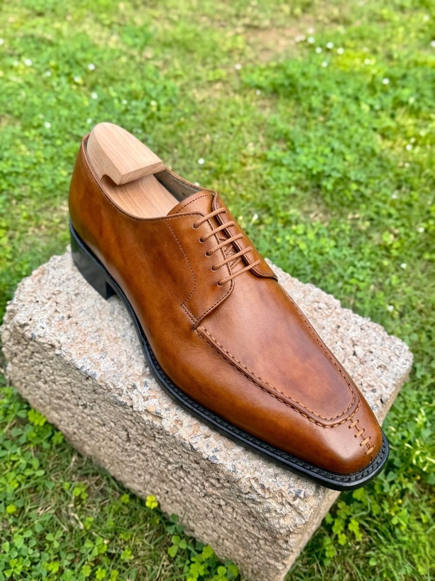 Tan Slip toe derby