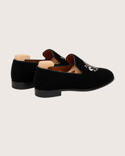 Suede Leather Embroidery Loafers