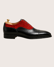 Red suede balmoral oxford