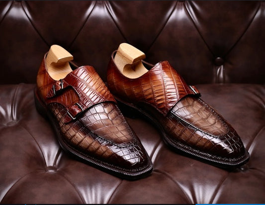 Croc double monkstrap