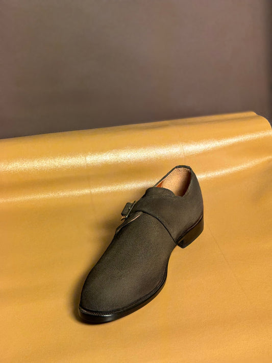 Brown suede leather monkstrap