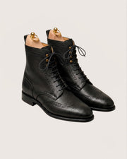 Black Hatch Grain Derby Boots