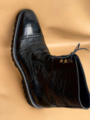 Black Norwegian Stitch Boots