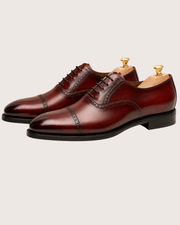 Burgundy cap toe oxford
