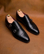 Men's Black Double Monk Strap Boots