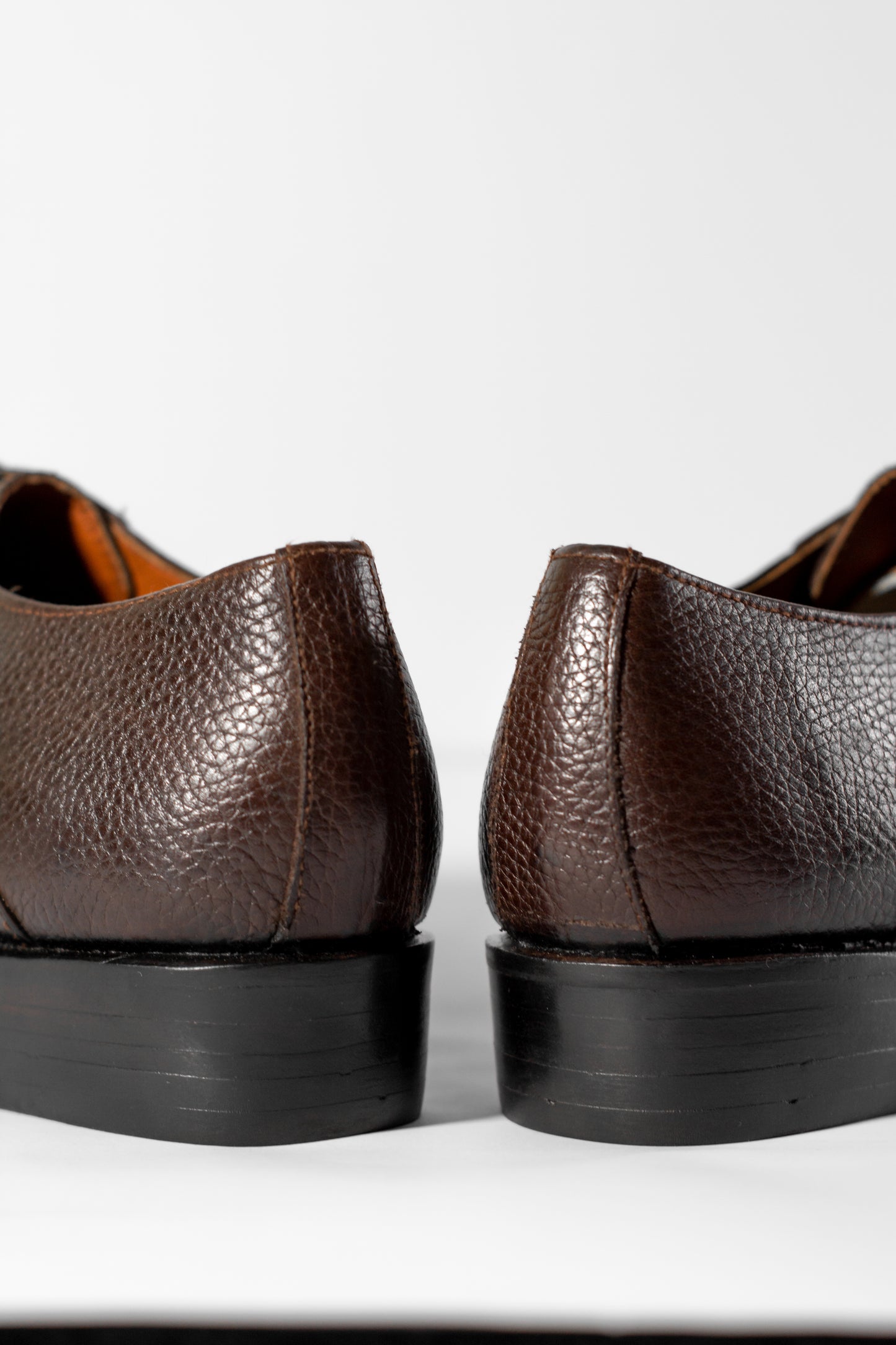 Brown grains leather norwegian stich split toe derby