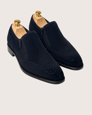 Navy blue zipper brogue
